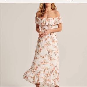 Abercrombie Floral print off shoulder maxi